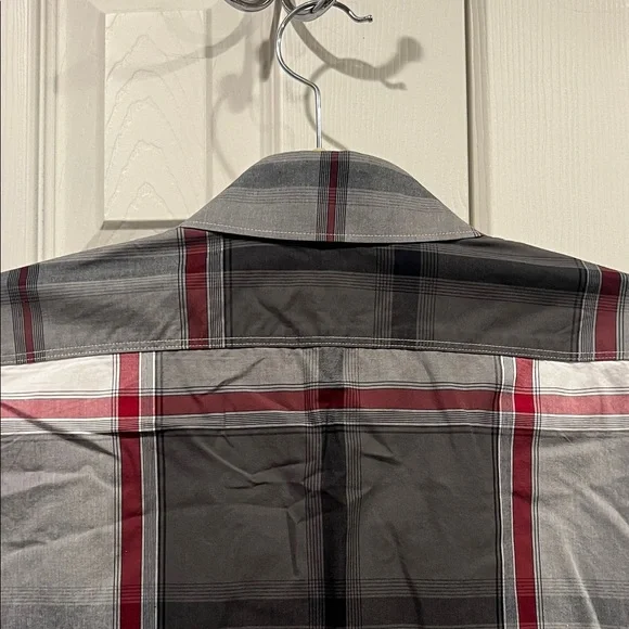 Express Men's Checkered Shirt - Charcoal, Crimson, and Ivory - Picture 10 of 10